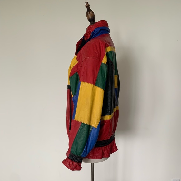 INSANE✨ Vintage Leather Patchwork Jacket - Picture 6 of 16